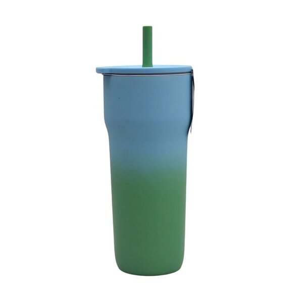 Zak! 30Oz Ombre Insulated Tumbler With Straw Blue & Green - Picture 2 of 5